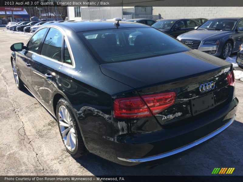 Emerald Black Metallic / Black 2013 Audi A8 3.0T quattro