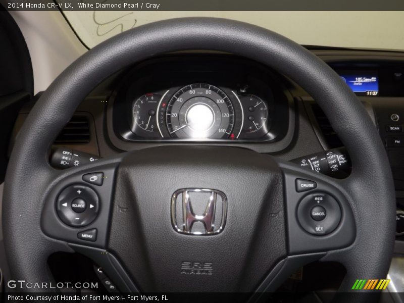 White Diamond Pearl / Gray 2014 Honda CR-V LX