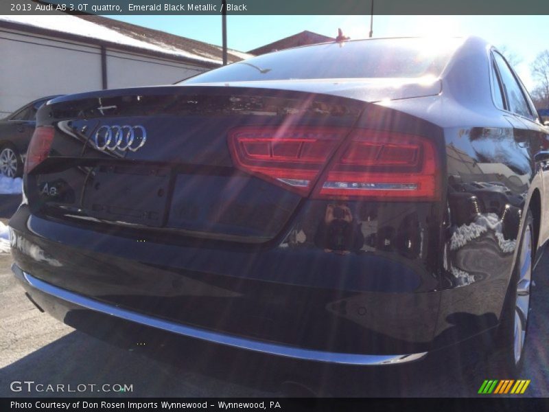 Emerald Black Metallic / Black 2013 Audi A8 3.0T quattro