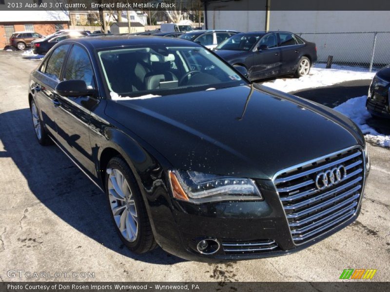 Emerald Black Metallic / Black 2013 Audi A8 3.0T quattro
