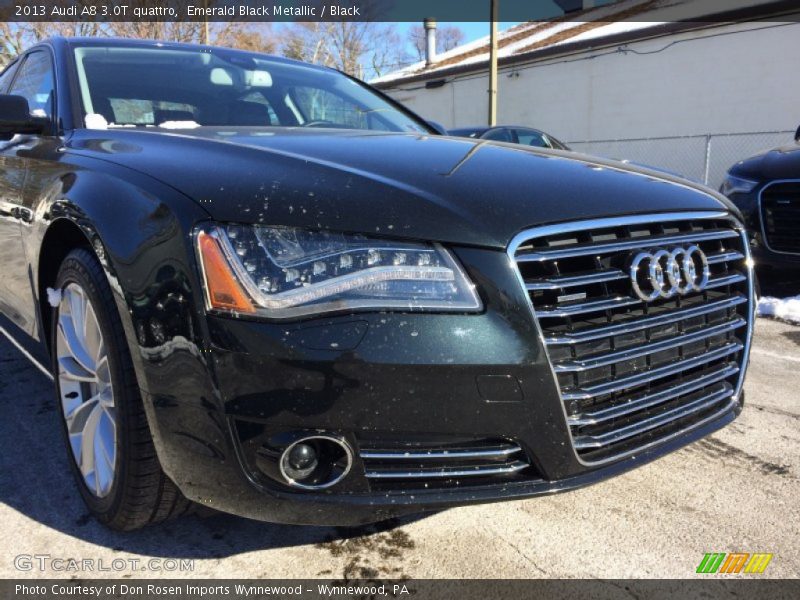 Emerald Black Metallic / Black 2013 Audi A8 3.0T quattro