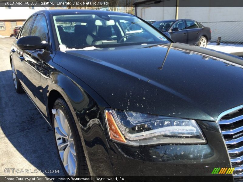 Emerald Black Metallic / Black 2013 Audi A8 3.0T quattro