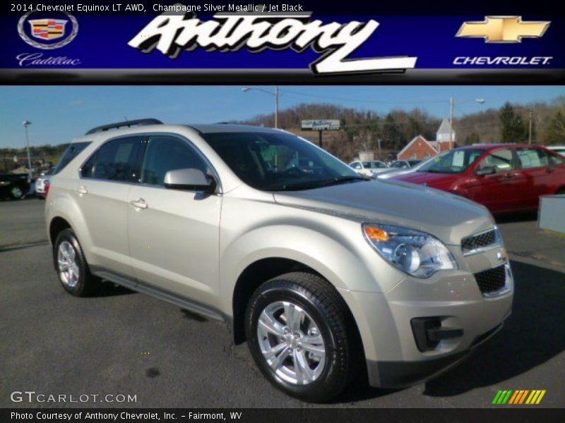 Champagne Silver Metallic / Jet Black 2014 Chevrolet Equinox LT AWD