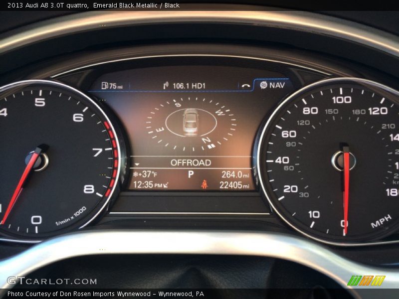 Emerald Black Metallic / Black 2013 Audi A8 3.0T quattro