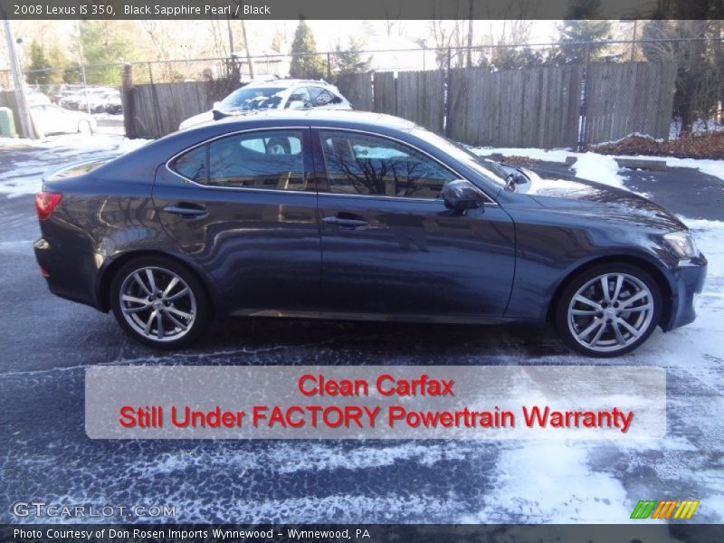 Black Sapphire Pearl / Black 2008 Lexus IS 350