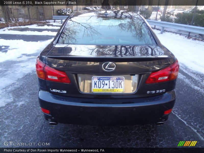 Black Sapphire Pearl / Black 2008 Lexus IS 350