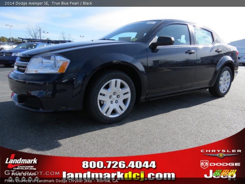 True Blue Pearl / Black 2014 Dodge Avenger SE