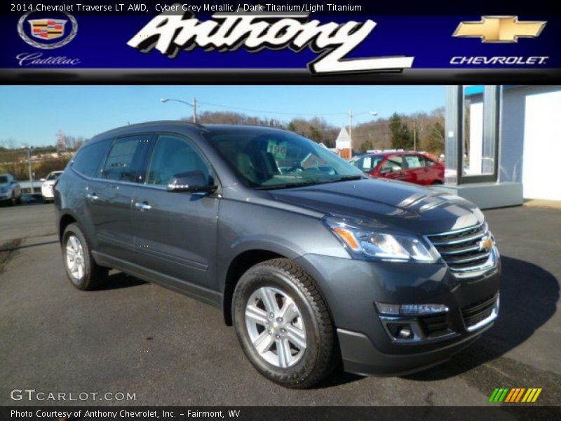 Cyber Grey Metallic / Dark Titanium/Light Titanium 2014 Chevrolet Traverse LT AWD