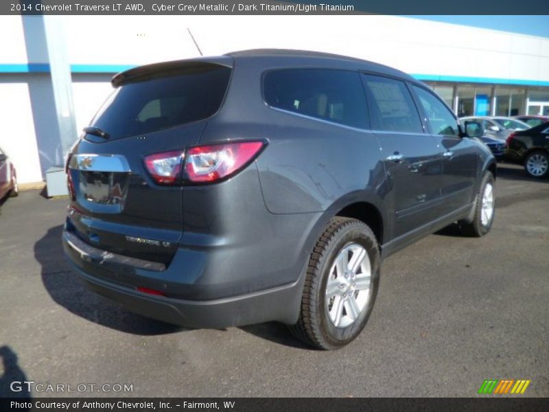 Cyber Grey Metallic / Dark Titanium/Light Titanium 2014 Chevrolet Traverse LT AWD