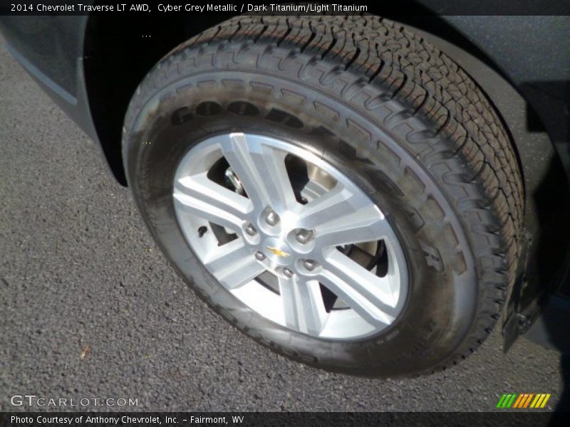Cyber Grey Metallic / Dark Titanium/Light Titanium 2014 Chevrolet Traverse LT AWD
