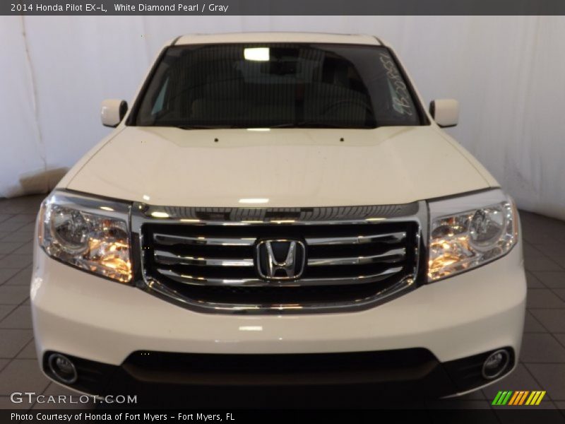 White Diamond Pearl / Gray 2014 Honda Pilot EX-L