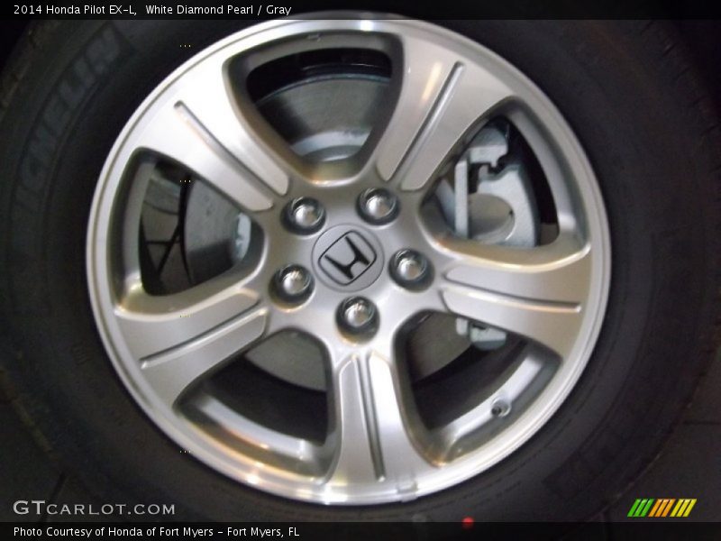 White Diamond Pearl / Gray 2014 Honda Pilot EX-L