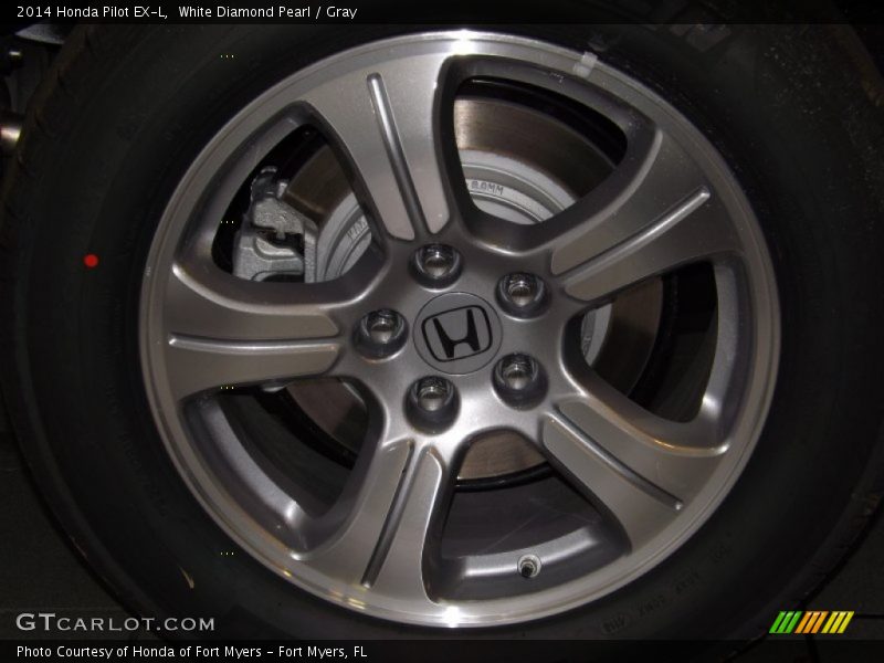 White Diamond Pearl / Gray 2014 Honda Pilot EX-L