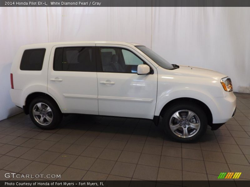 White Diamond Pearl / Gray 2014 Honda Pilot EX-L