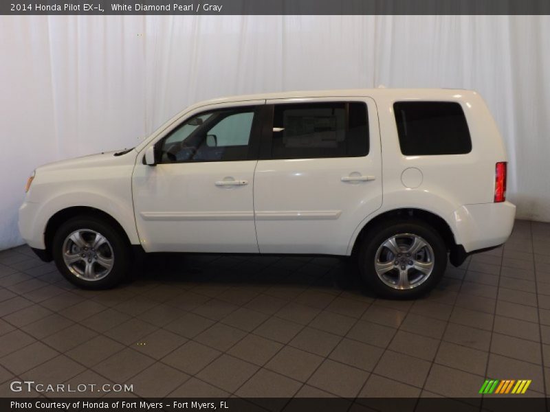 White Diamond Pearl / Gray 2014 Honda Pilot EX-L