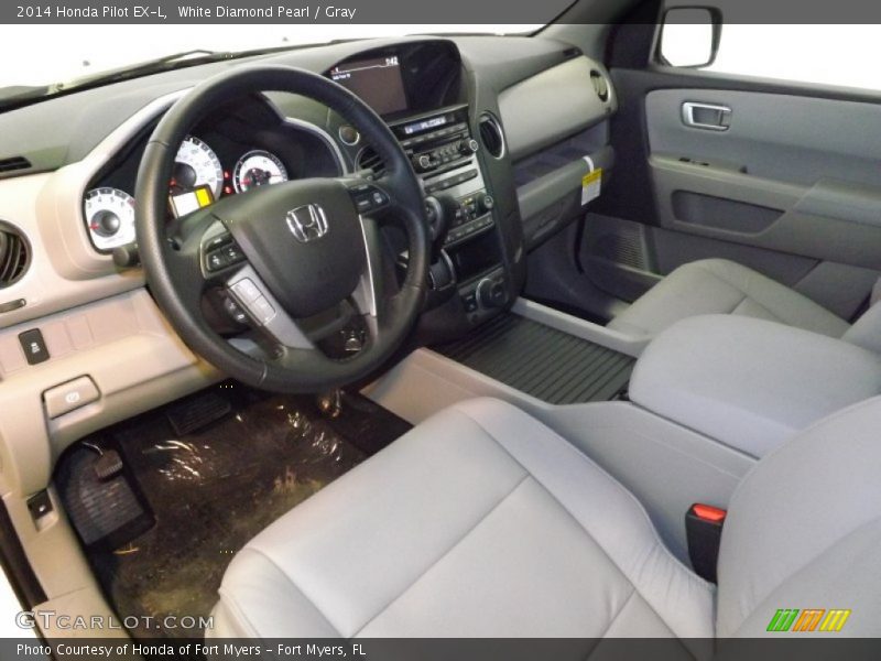 White Diamond Pearl / Gray 2014 Honda Pilot EX-L