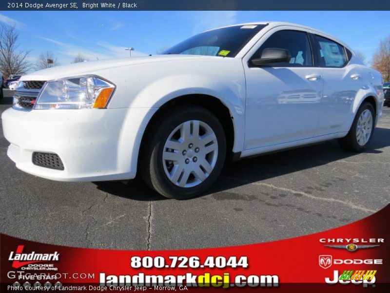 Bright White / Black 2014 Dodge Avenger SE