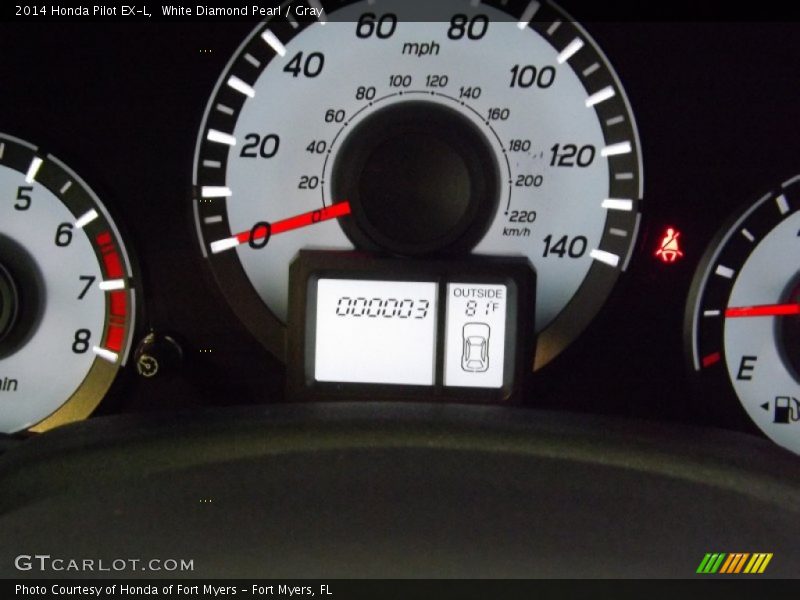 White Diamond Pearl / Gray 2014 Honda Pilot EX-L