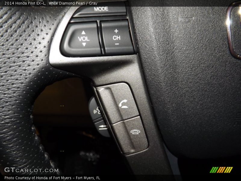 White Diamond Pearl / Gray 2014 Honda Pilot EX-L