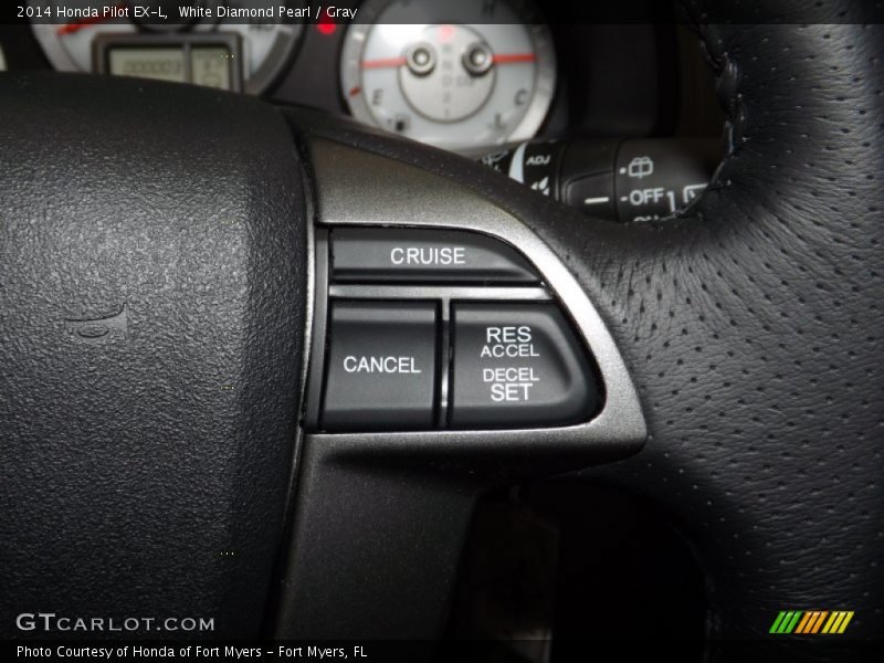 White Diamond Pearl / Gray 2014 Honda Pilot EX-L