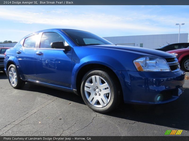 Blue Streak Pearl / Black 2014 Dodge Avenger SE