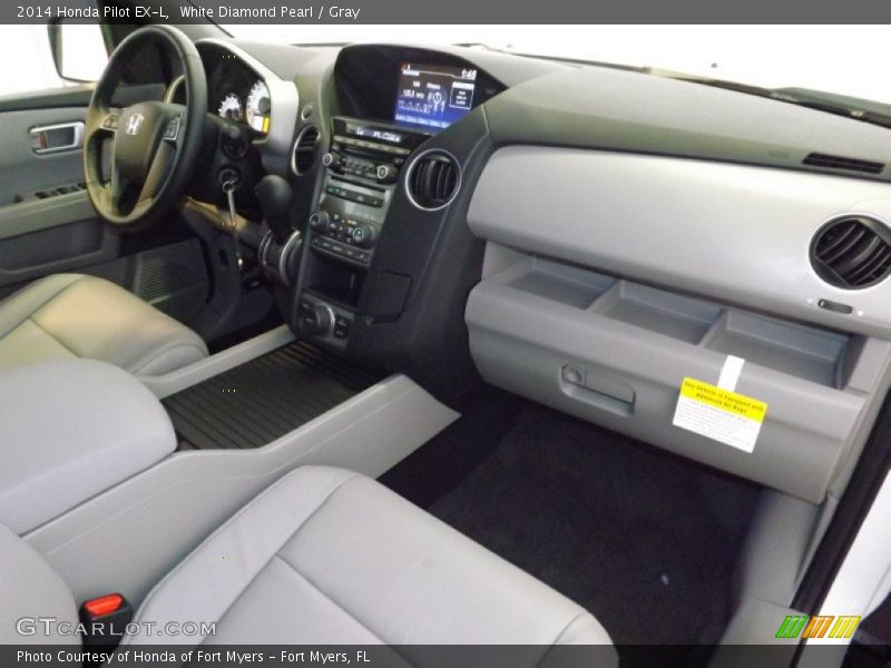 White Diamond Pearl / Gray 2014 Honda Pilot EX-L