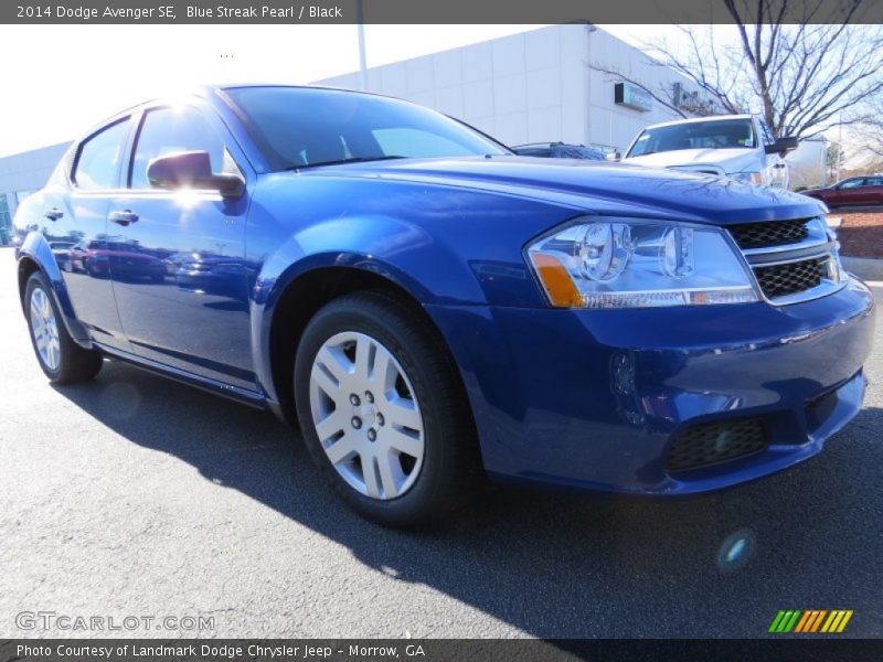 Blue Streak Pearl / Black 2014 Dodge Avenger SE