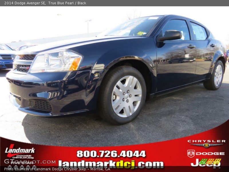 True Blue Pearl / Black 2014 Dodge Avenger SE