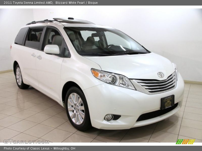 Blizzard White Pearl / Bisque 2011 Toyota Sienna Limited AWD