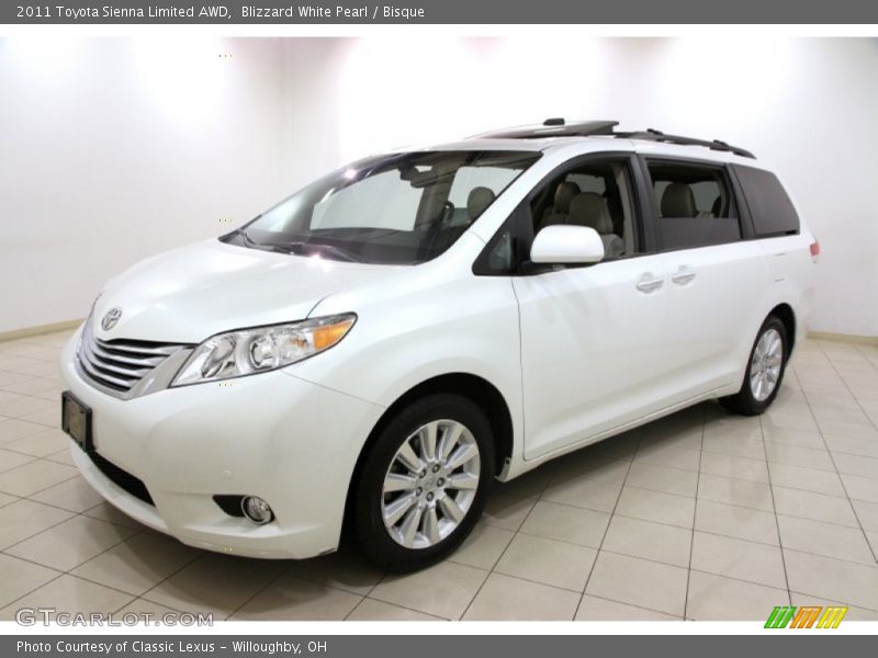 Blizzard White Pearl / Bisque 2011 Toyota Sienna Limited AWD