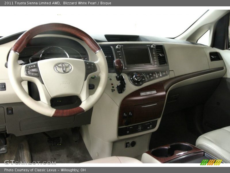 Blizzard White Pearl / Bisque 2011 Toyota Sienna Limited AWD
