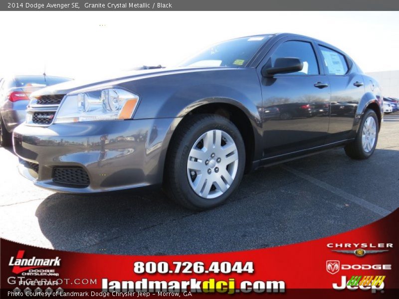 Granite Crystal Metallic / Black 2014 Dodge Avenger SE
