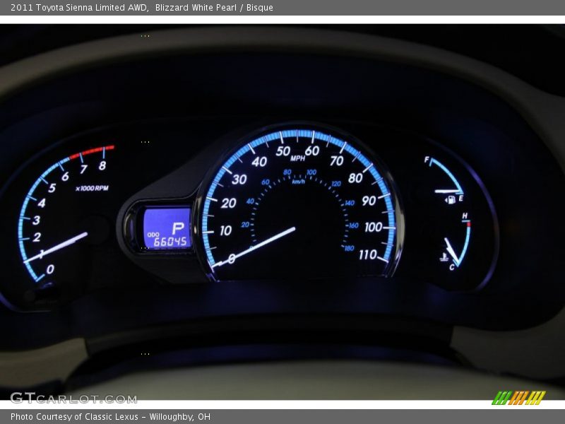 Blizzard White Pearl / Bisque 2011 Toyota Sienna Limited AWD