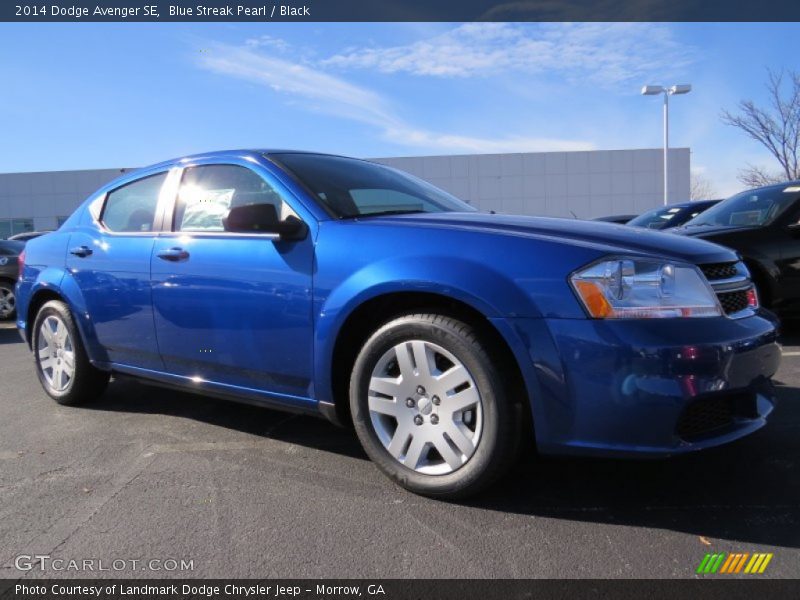 Blue Streak Pearl / Black 2014 Dodge Avenger SE