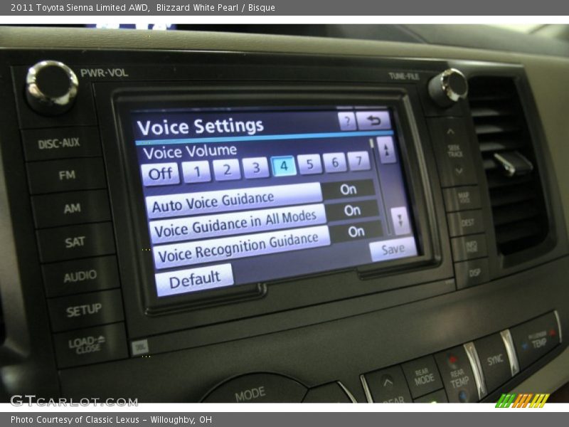 Blizzard White Pearl / Bisque 2011 Toyota Sienna Limited AWD