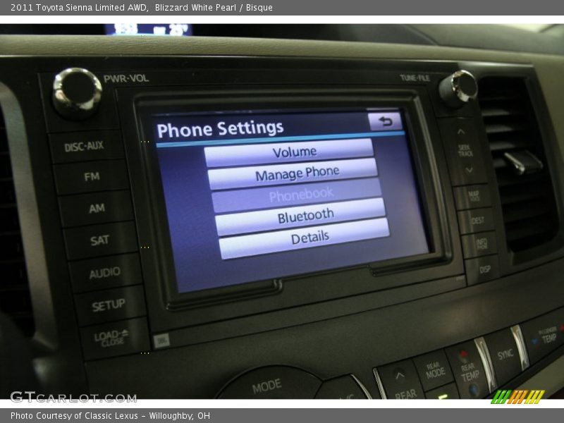 Blizzard White Pearl / Bisque 2011 Toyota Sienna Limited AWD