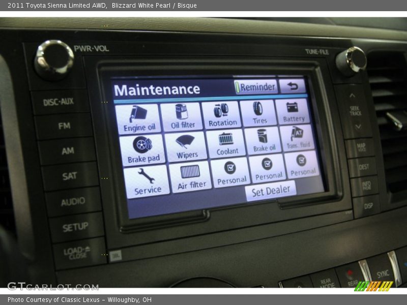 Blizzard White Pearl / Bisque 2011 Toyota Sienna Limited AWD