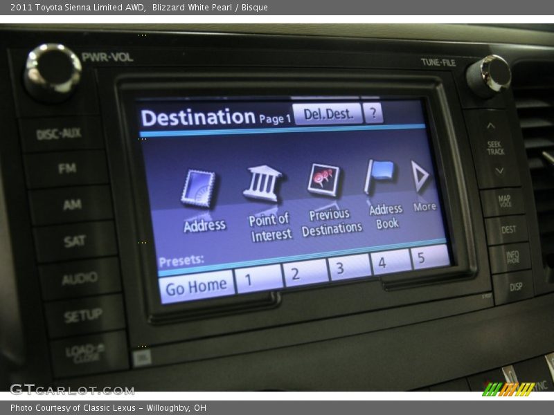 Blizzard White Pearl / Bisque 2011 Toyota Sienna Limited AWD