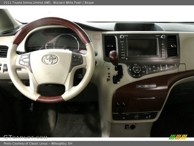 Blizzard White Pearl / Bisque 2011 Toyota Sienna Limited AWD