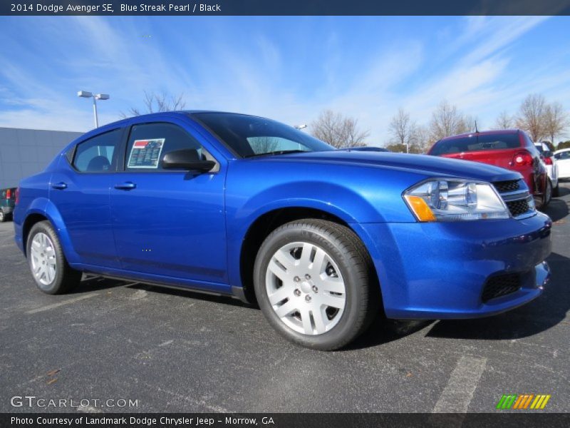 Blue Streak Pearl / Black 2014 Dodge Avenger SE