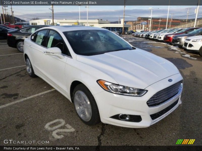 White Platinum / Charcoal Black 2014 Ford Fusion SE EcoBoost