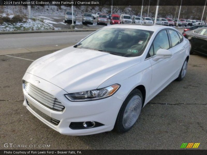 White Platinum / Charcoal Black 2014 Ford Fusion SE EcoBoost