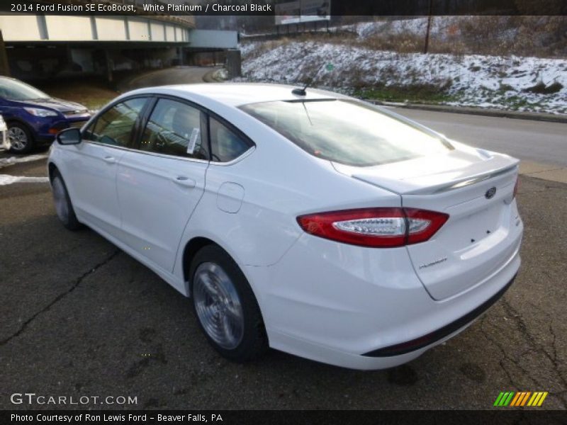 White Platinum / Charcoal Black 2014 Ford Fusion SE EcoBoost