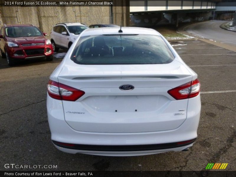 White Platinum / Charcoal Black 2014 Ford Fusion SE EcoBoost