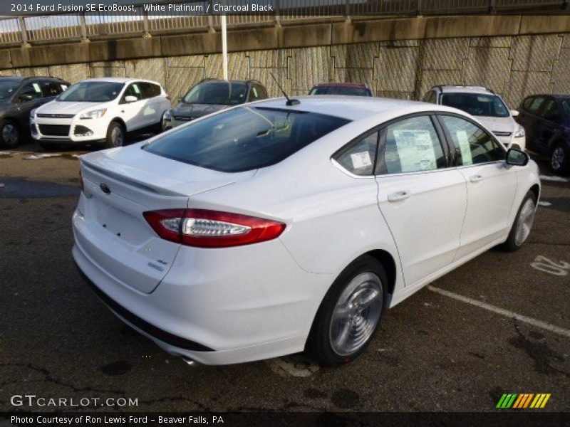 White Platinum / Charcoal Black 2014 Ford Fusion SE EcoBoost