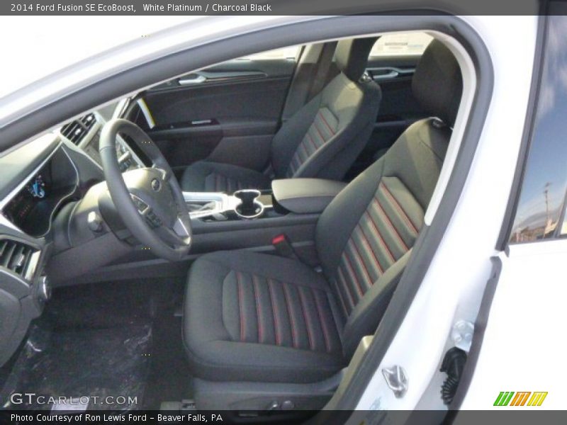 White Platinum / Charcoal Black 2014 Ford Fusion SE EcoBoost