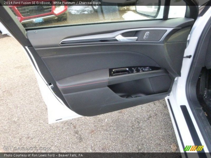 White Platinum / Charcoal Black 2014 Ford Fusion SE EcoBoost
