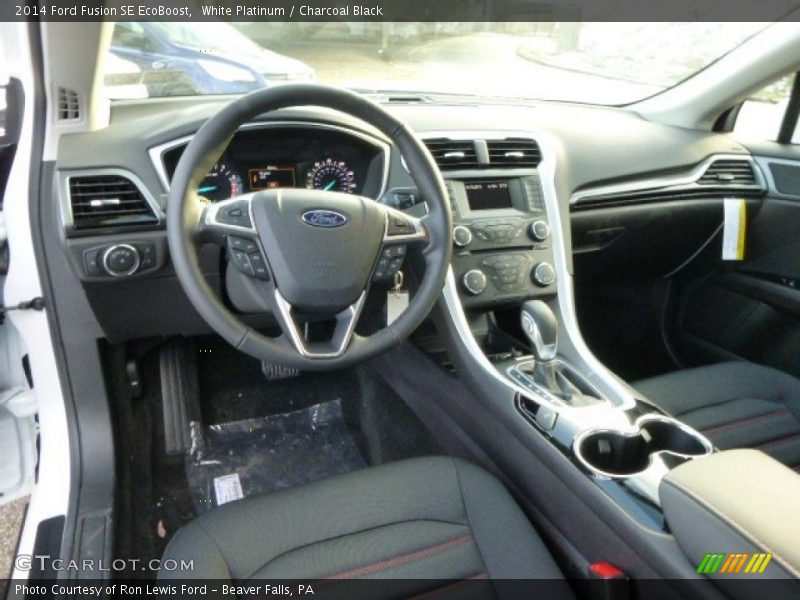 White Platinum / Charcoal Black 2014 Ford Fusion SE EcoBoost