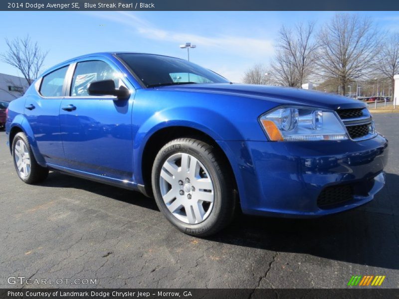 Blue Streak Pearl / Black 2014 Dodge Avenger SE