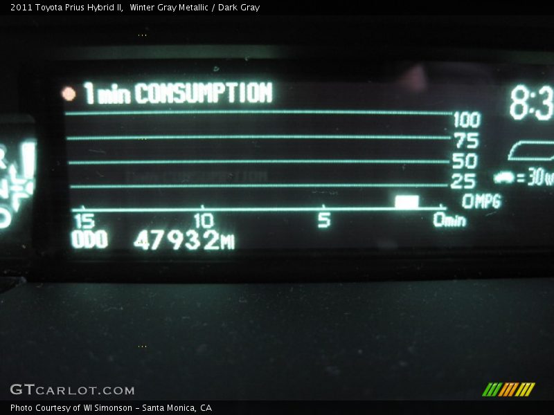 Winter Gray Metallic / Dark Gray 2011 Toyota Prius Hybrid II